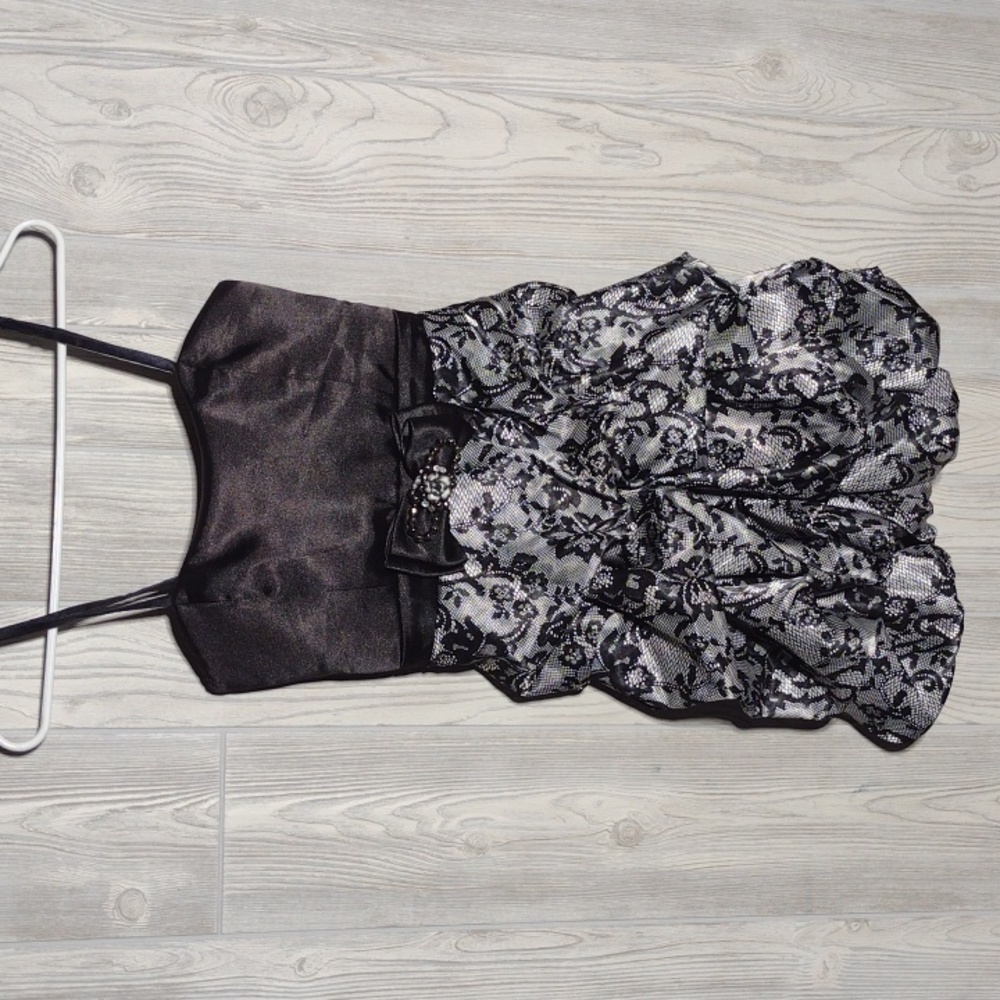 Black & Silver Mini Dress